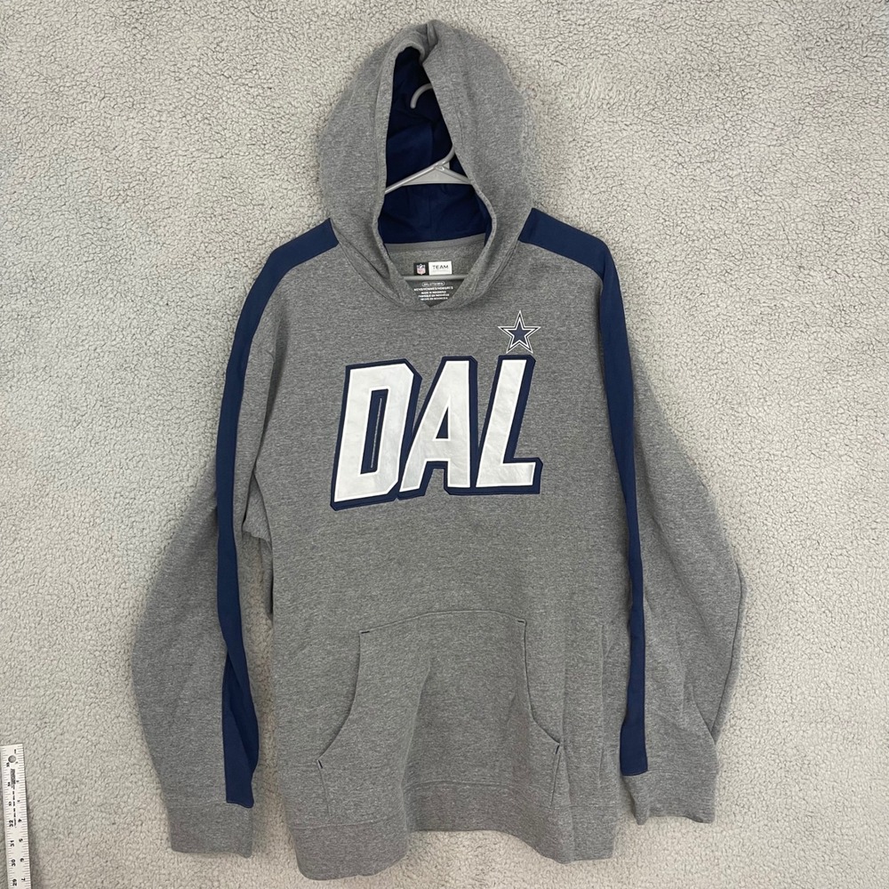 NFL Apparel Dallas Cowboys Hoodie Mens 2XL Gray Navy DAL‎ Star Pullover Sweater